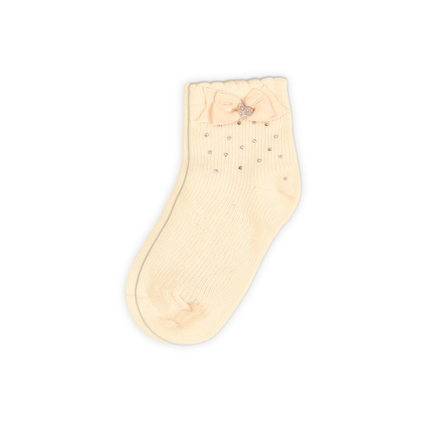 PINK BOW AND STONE GIRL SOCKS