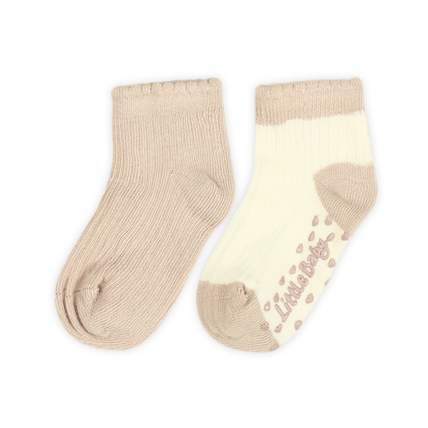 LITTLE BABY PRINTED & RIBBED ANKLE GIRL SOCKS PK-2