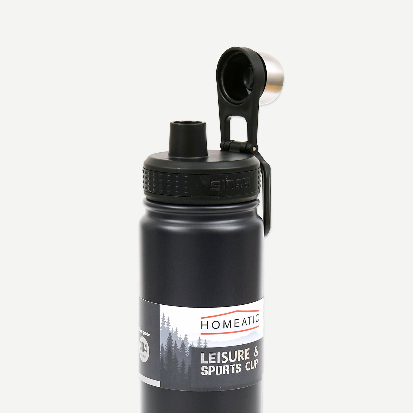 HOMEATIC STEEL WATER BOTTLE 650 ML GREY
