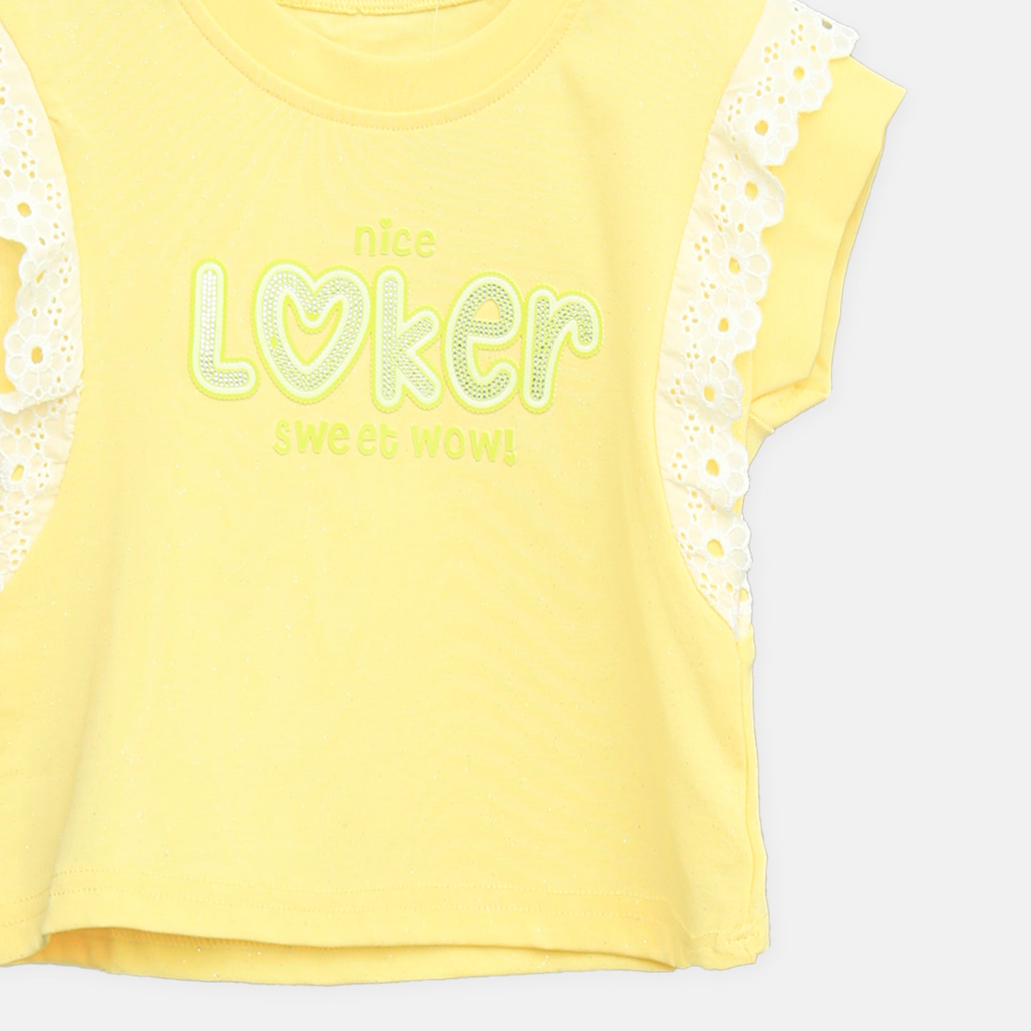 Yellow Lace Accent Tee