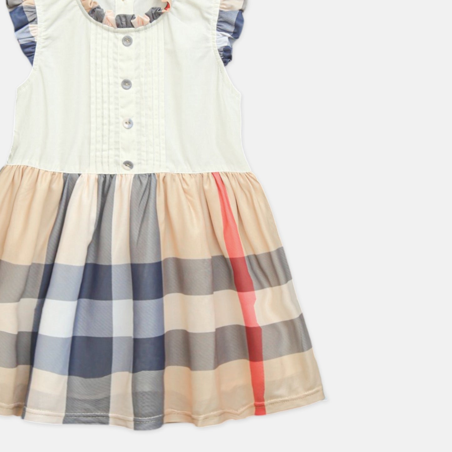 Peachy Plaid Combo Dress
