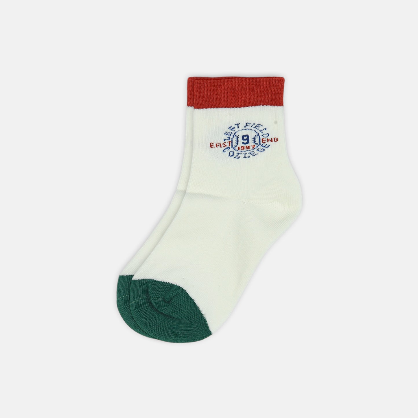BOY SOCKS VARSITY BURGUNDY CREW