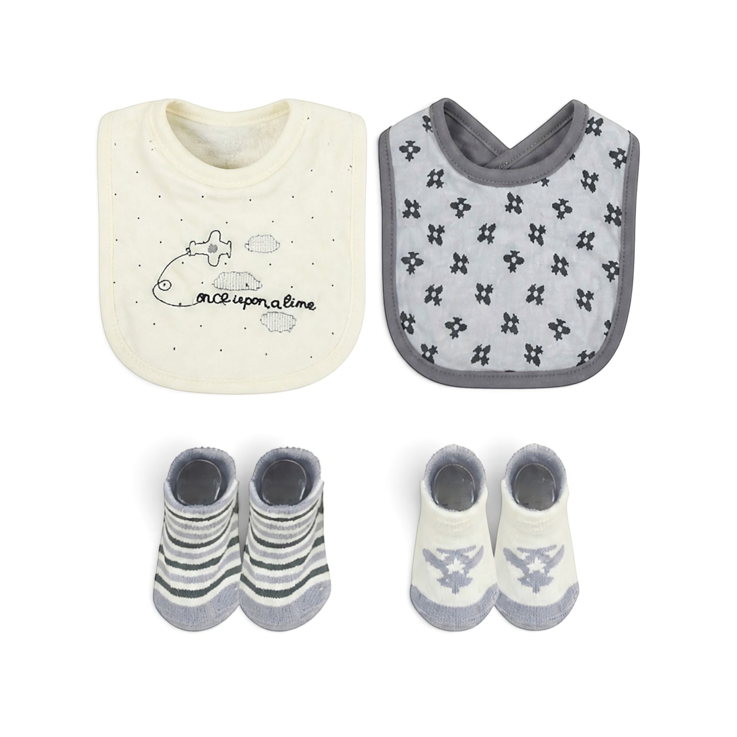 CHARMING BABY BIBS PK-2 & 2 BOOTIES
