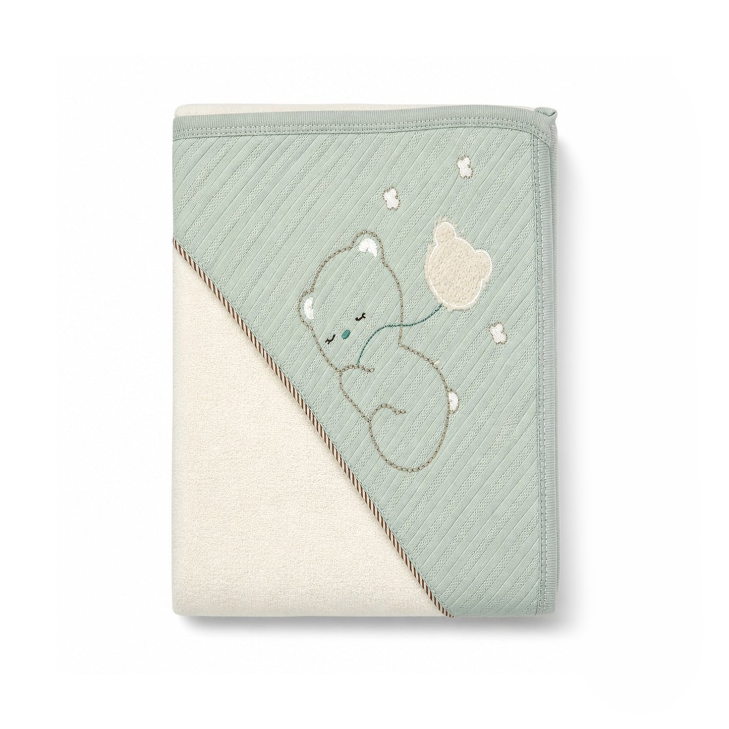 SLEEPING BEAR HOODED BATH TOWEL