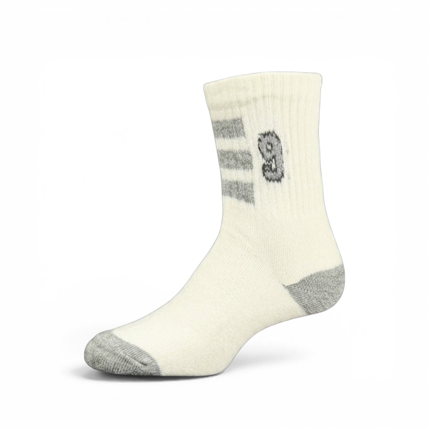 WHITE AND GREY ANKLE BOY SOCKS