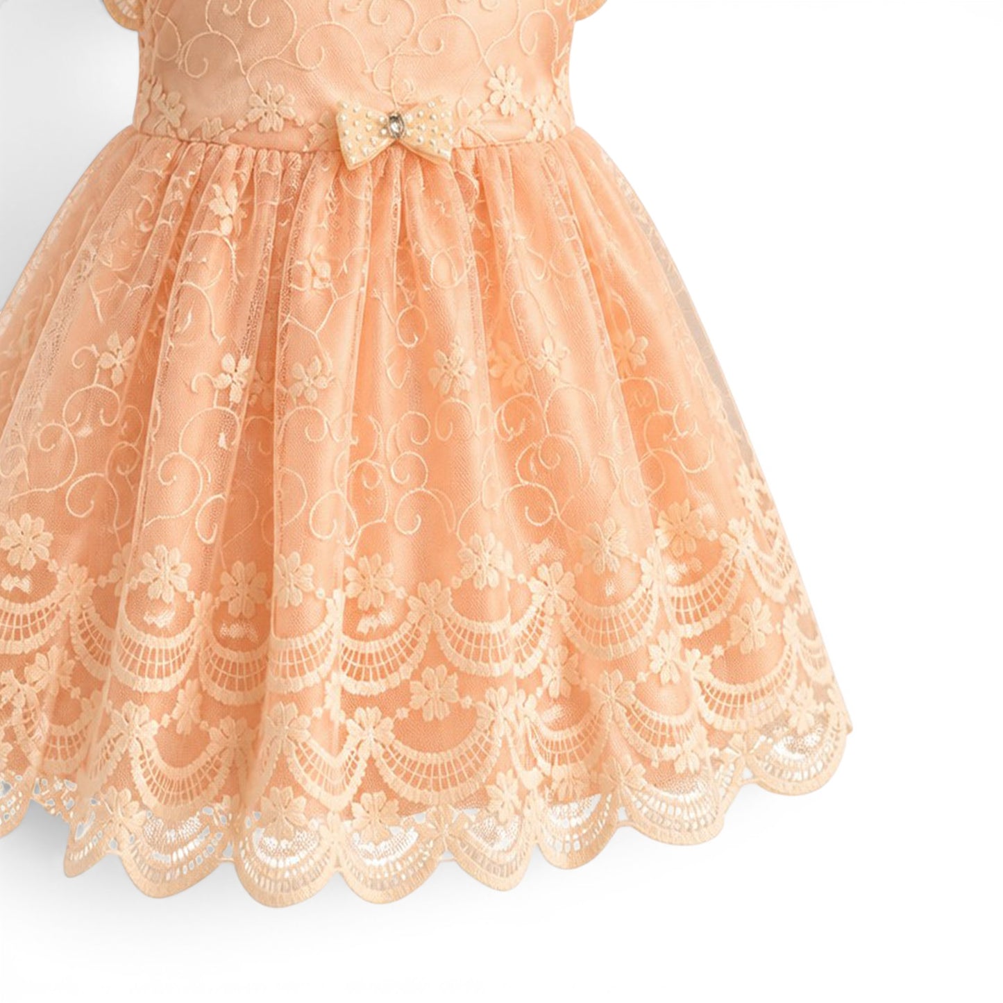 PINK PEARL BOW BABY GIRL FANCY FROCK GIFT SET