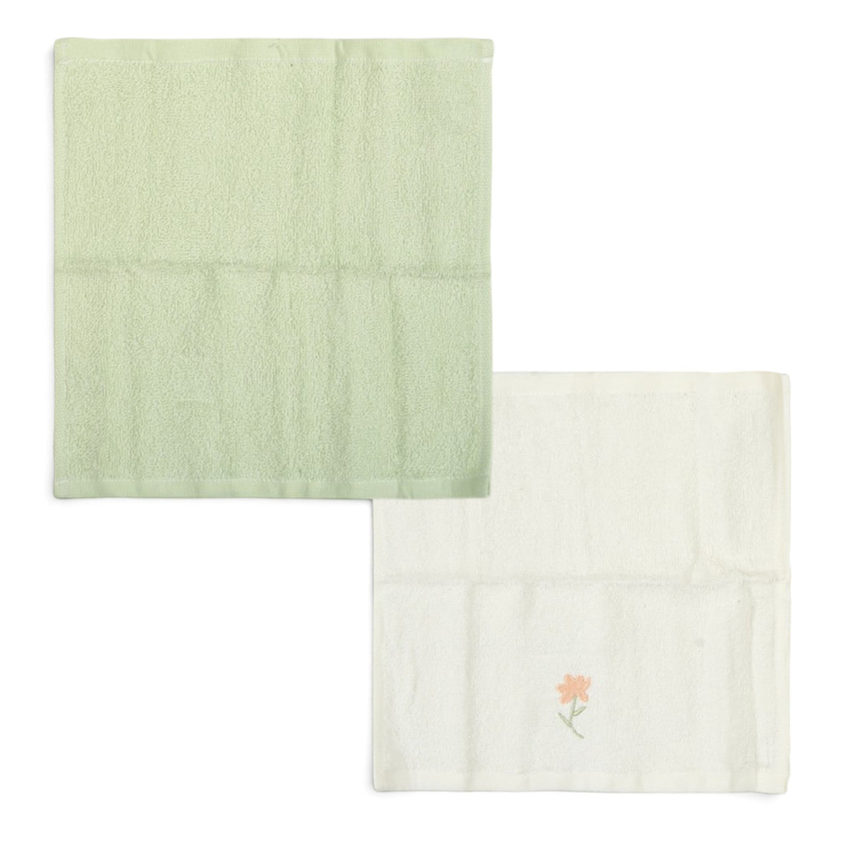 FLORAL EMBROIDERED FACE TOWEL PK-4