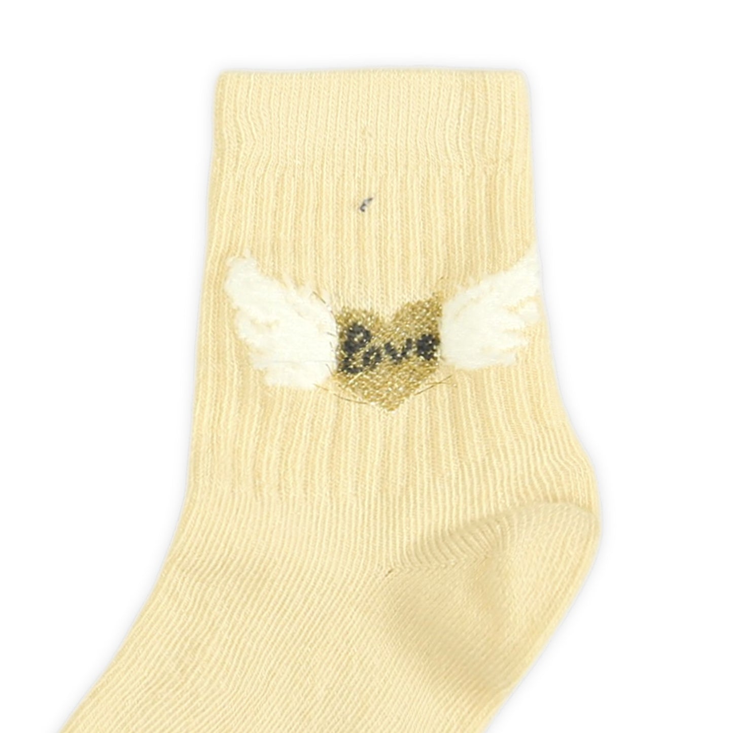 CREAM WINGED HEART GIRL SOCKS