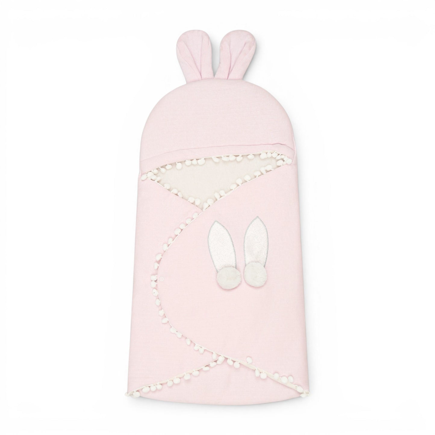 BLUSH BUNNY POM-POM HOODED CARRY NEST