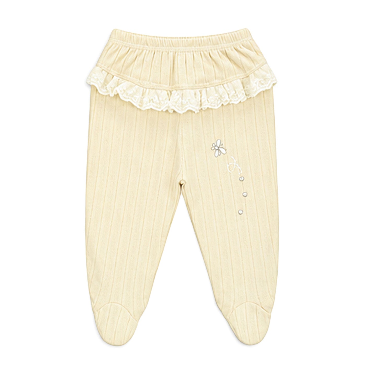BEIGE LACE-TRIMMED BUTTERFLY BABY GIRL GIFT SET