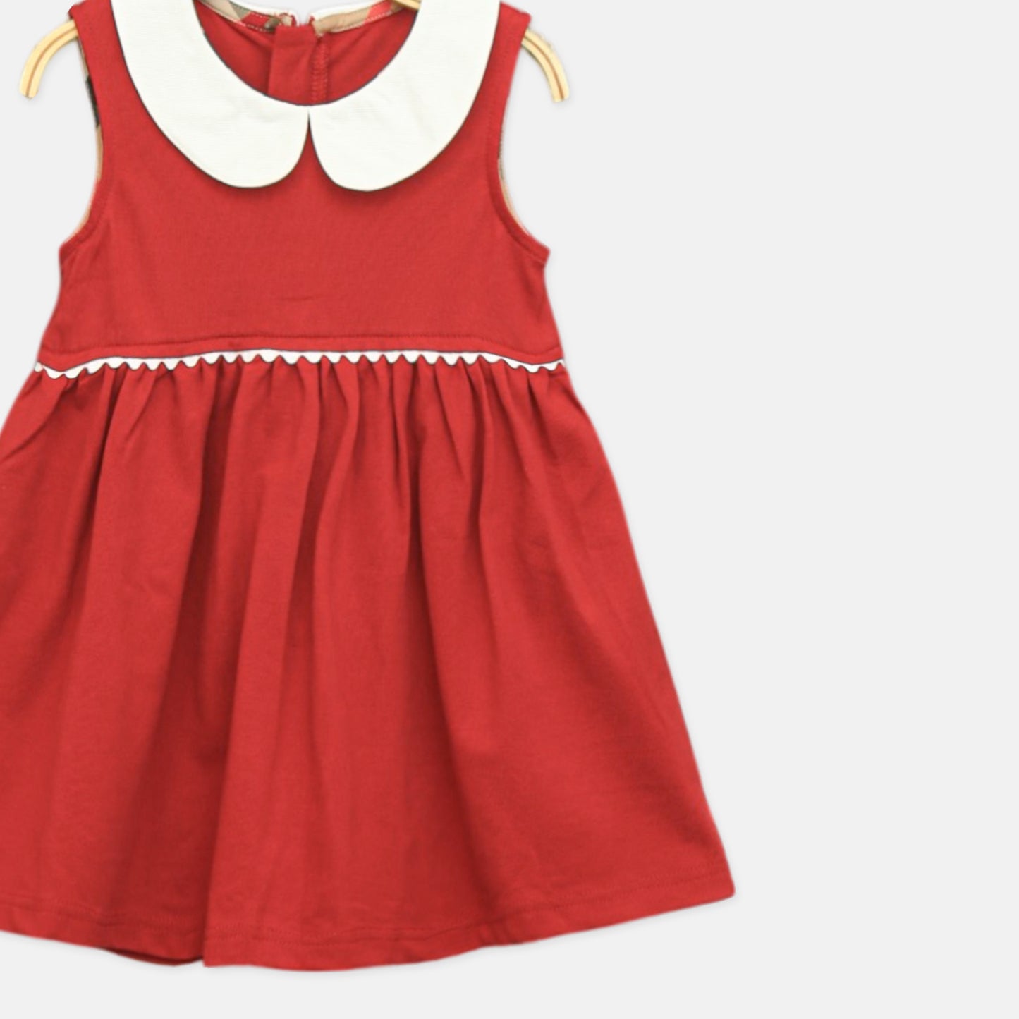 Red Peter Pan Collar Frock