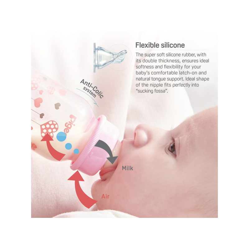 PIGEON FEEDER CLEAR RPP 240 ML PINK