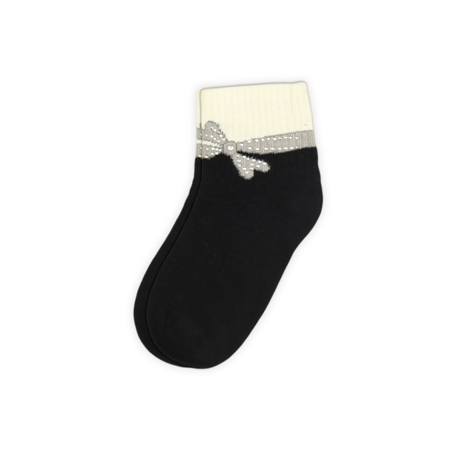 BLACK AND WHITE BOW GIRL SOCKS