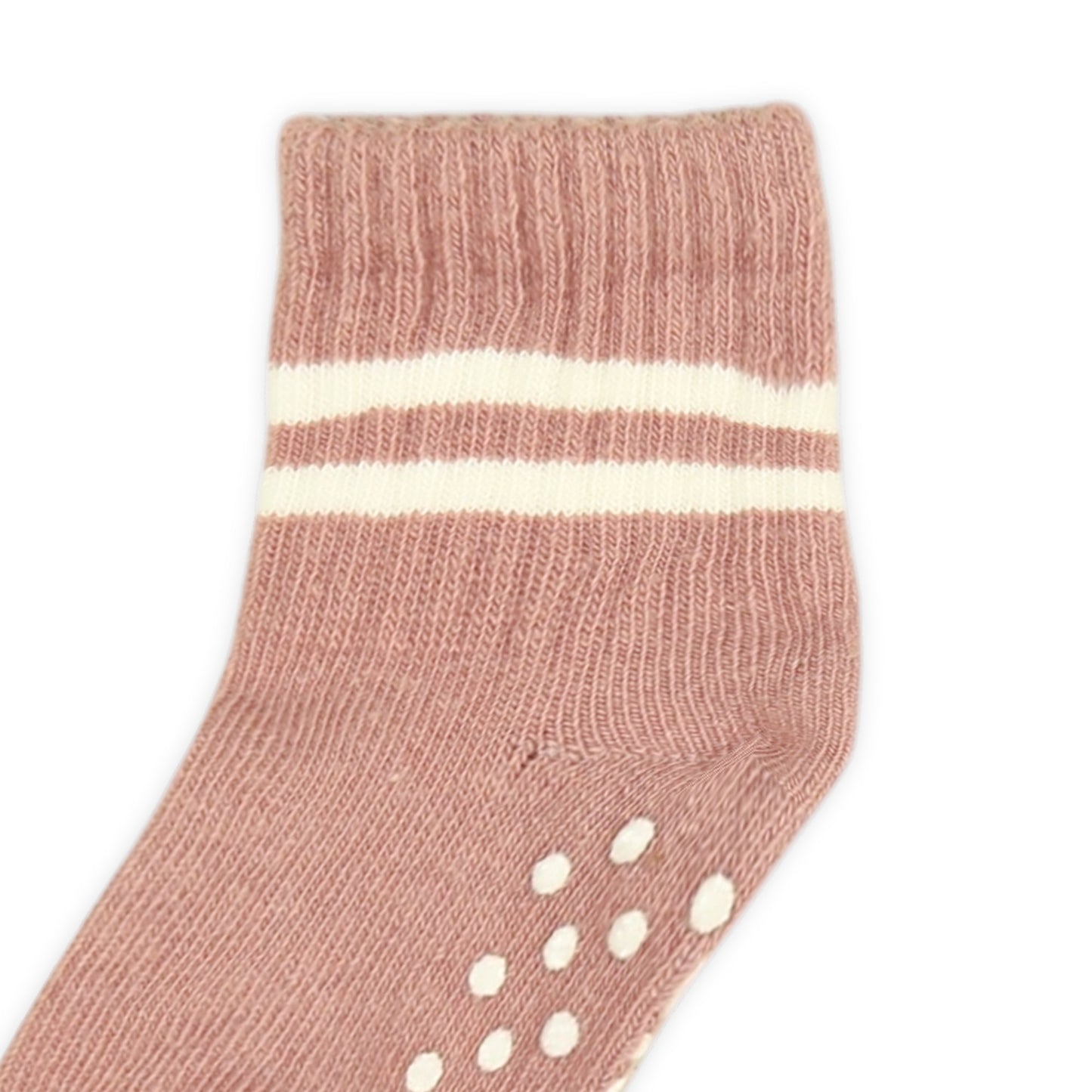 PINK & WHITE ANTI-SLIP ANKLE GIRL SOCKS PK-2