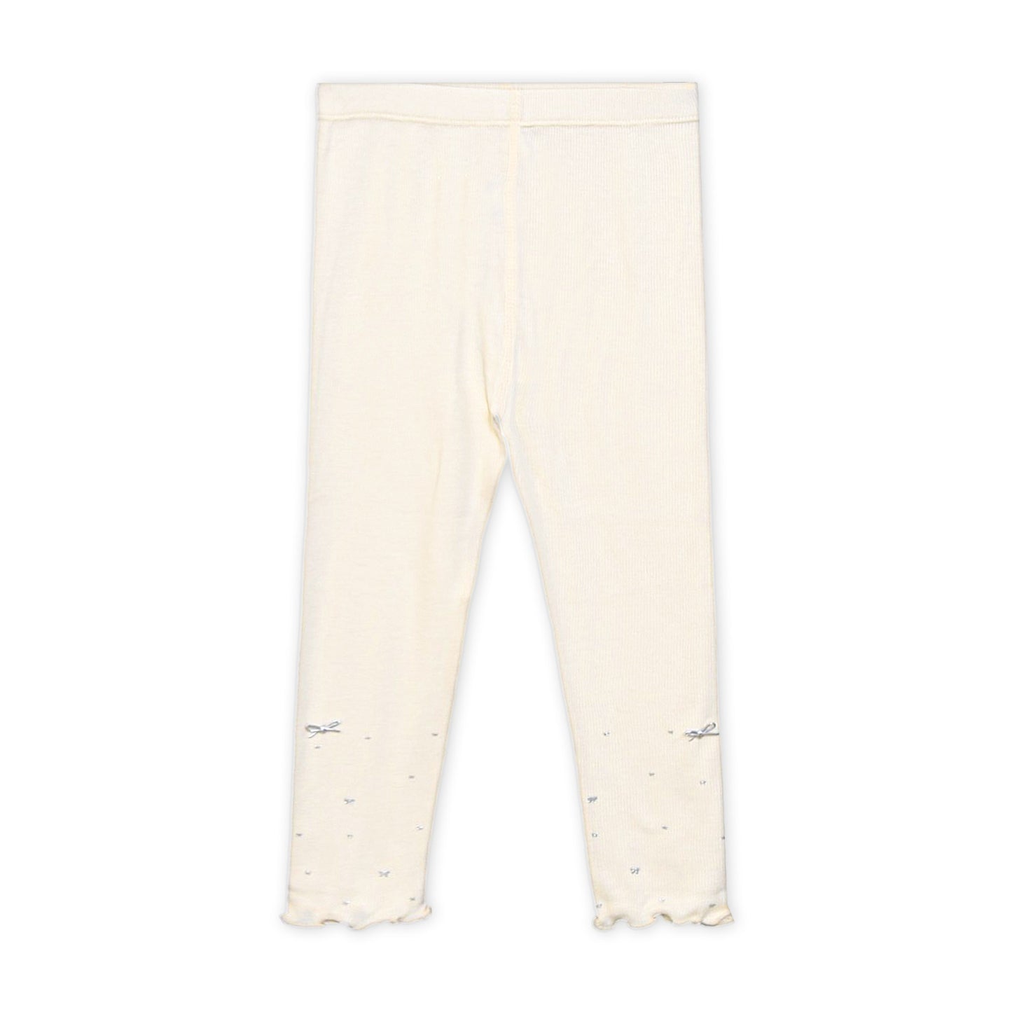 OFF-WHITE RIBBED BOW TROUSERS