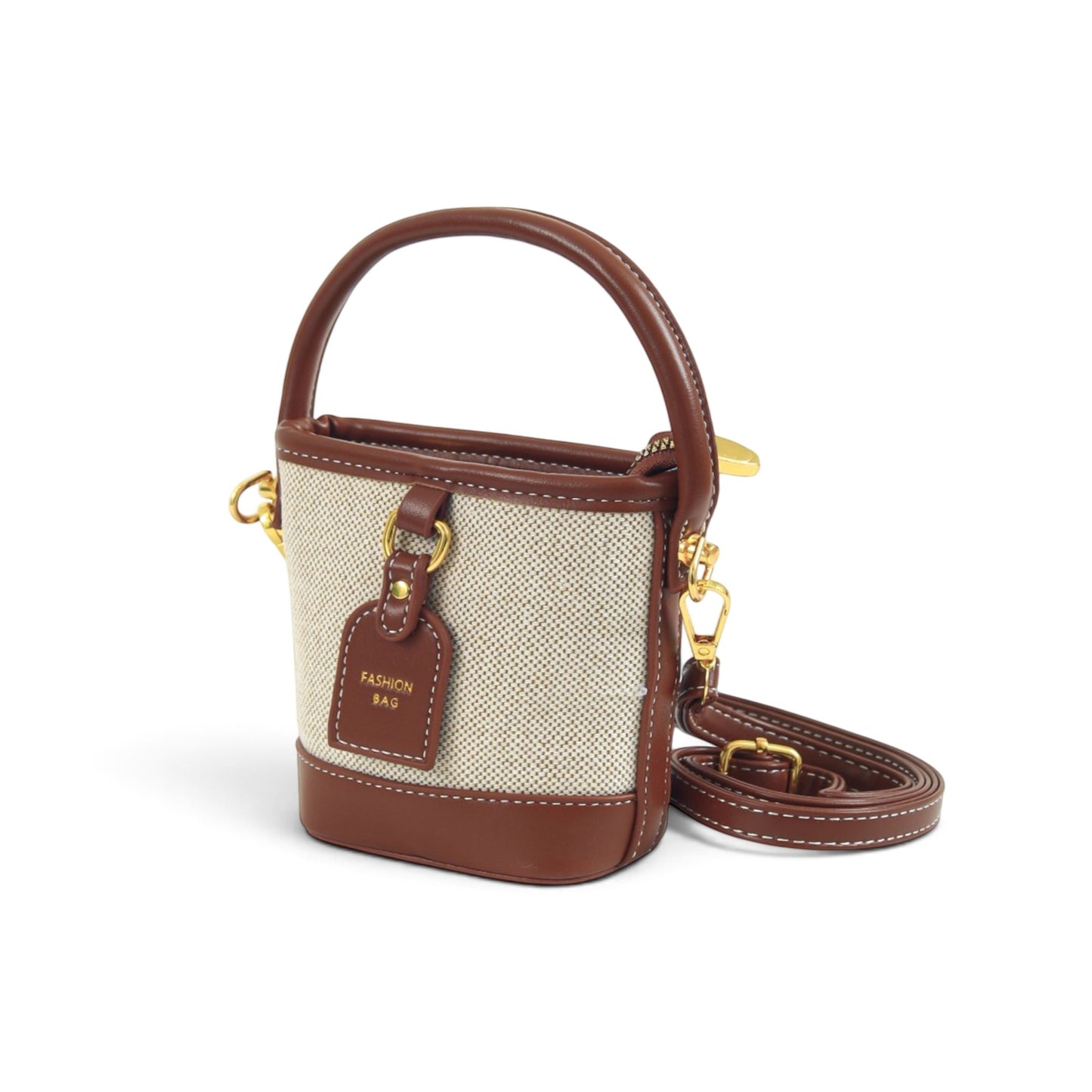 Two-Tone Casual Bucket Bag