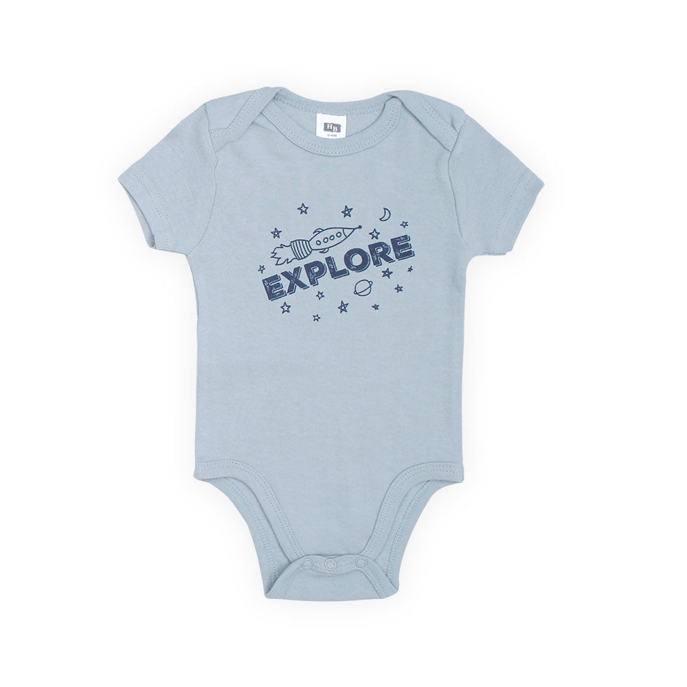 BABY BOY GIFT SET PK-4 NAVY BLUE & SAGE EXPLORE PRINTED
