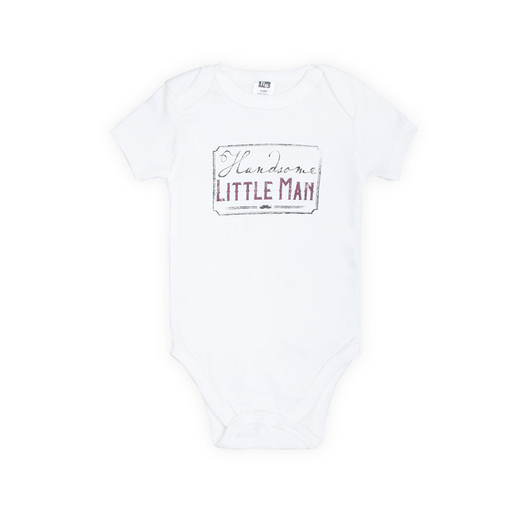 BABY BOY GIFT SET PK-4 WHITE HANDSOME LITTLE MAN