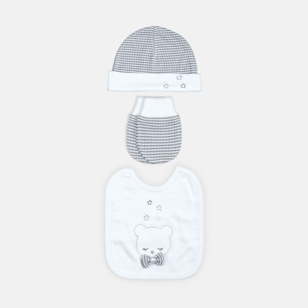 BABY BOY GIFT SET GREY STRIPES