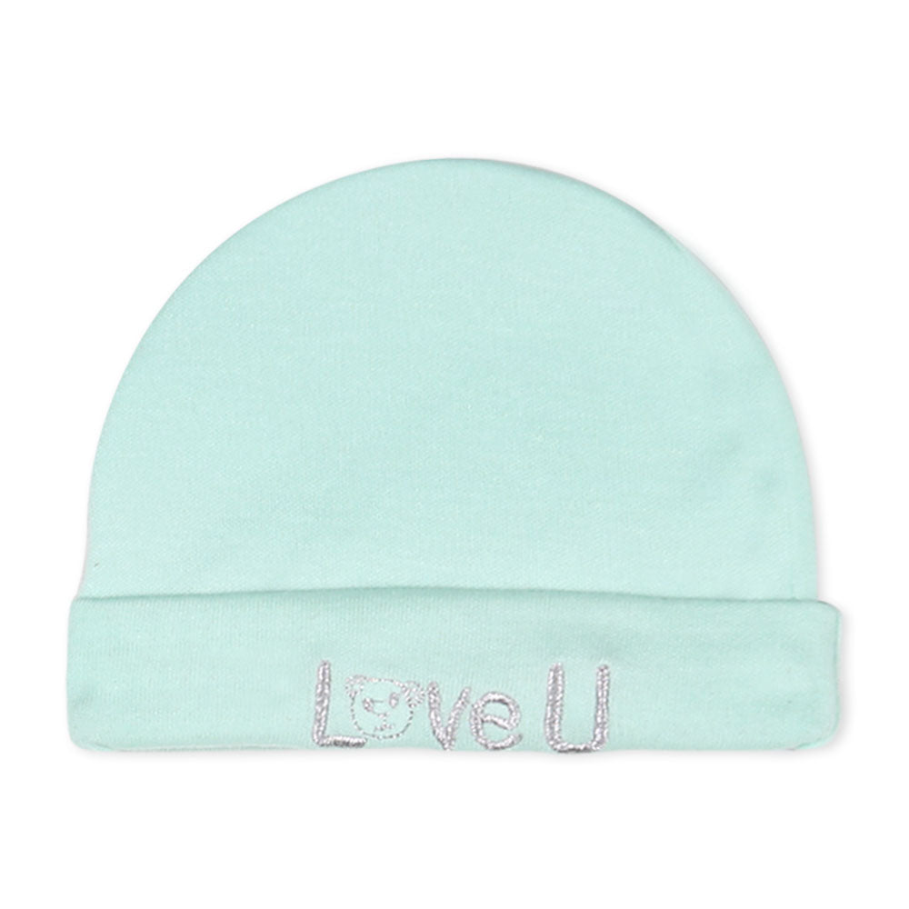 CAP SET GREEN LOVE TEDDY