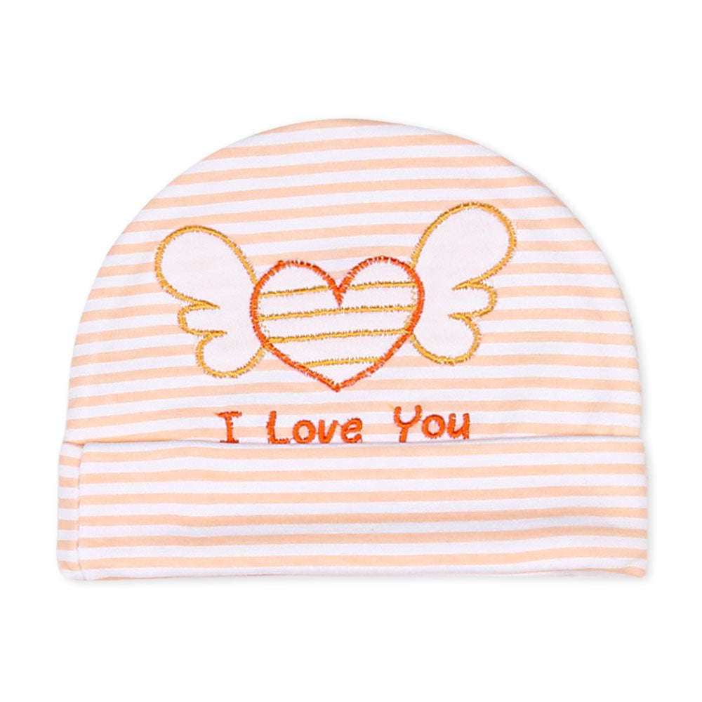 CAP SET PEACH STRIPES HEART