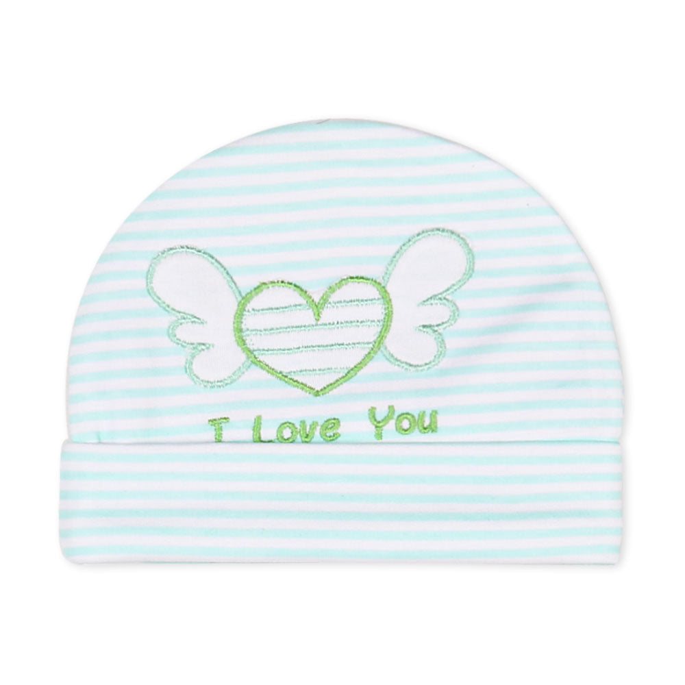 CAP SET GREEN STRIPES HEART