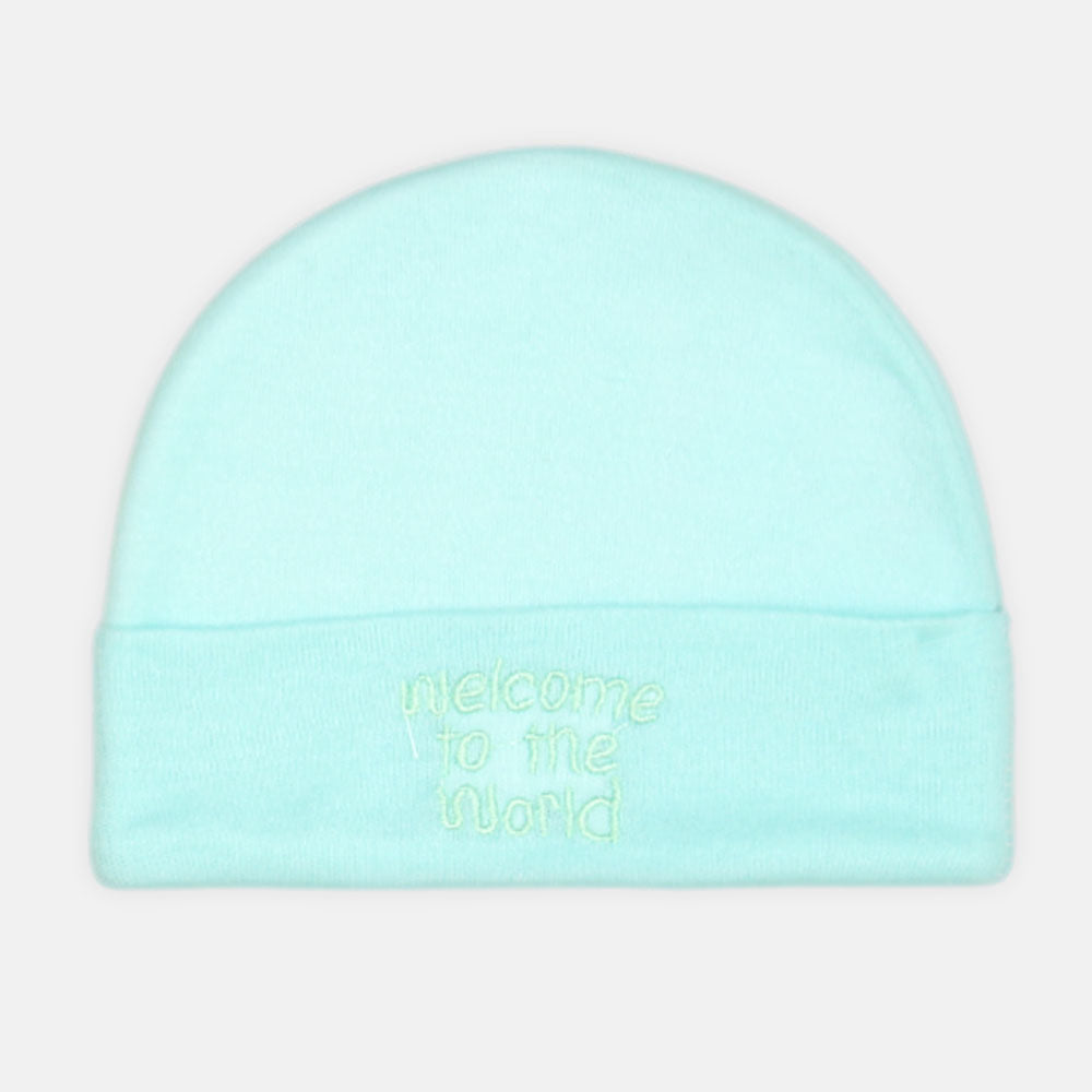 BABY CAP SET WELCOME TO THE WORLD