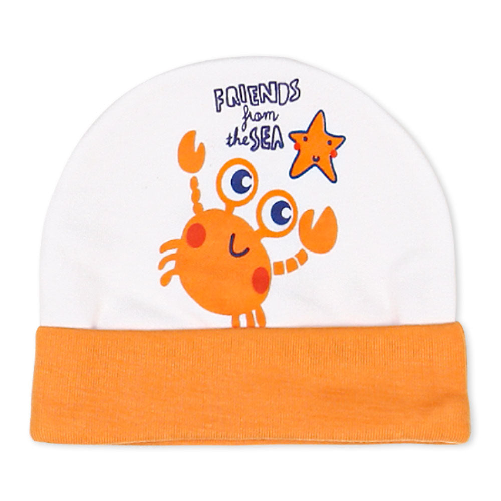 BABY CAP ORANGE SEA FRIENDS