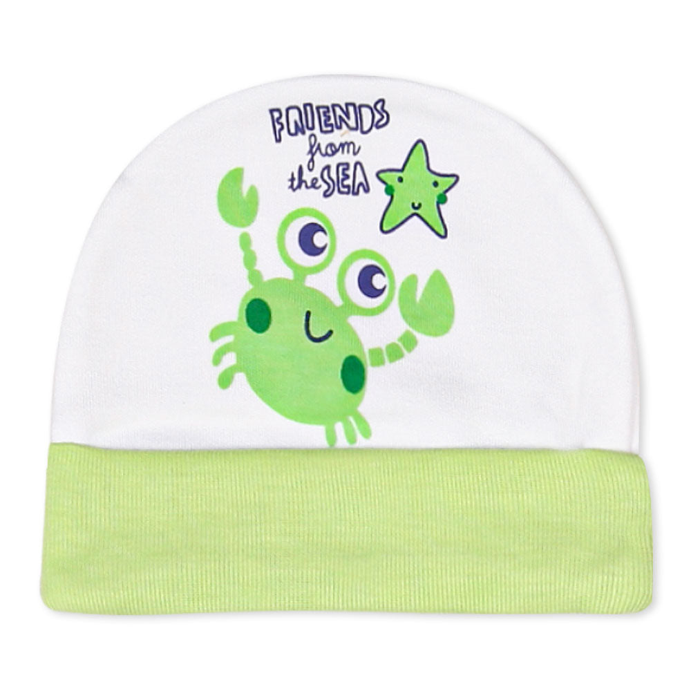 BABY CAP LIME SEA FRIENDS
