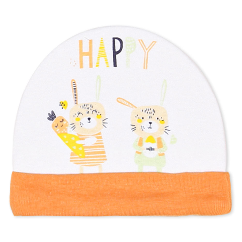 BABY CAP ORANGE HAPPY TIGER