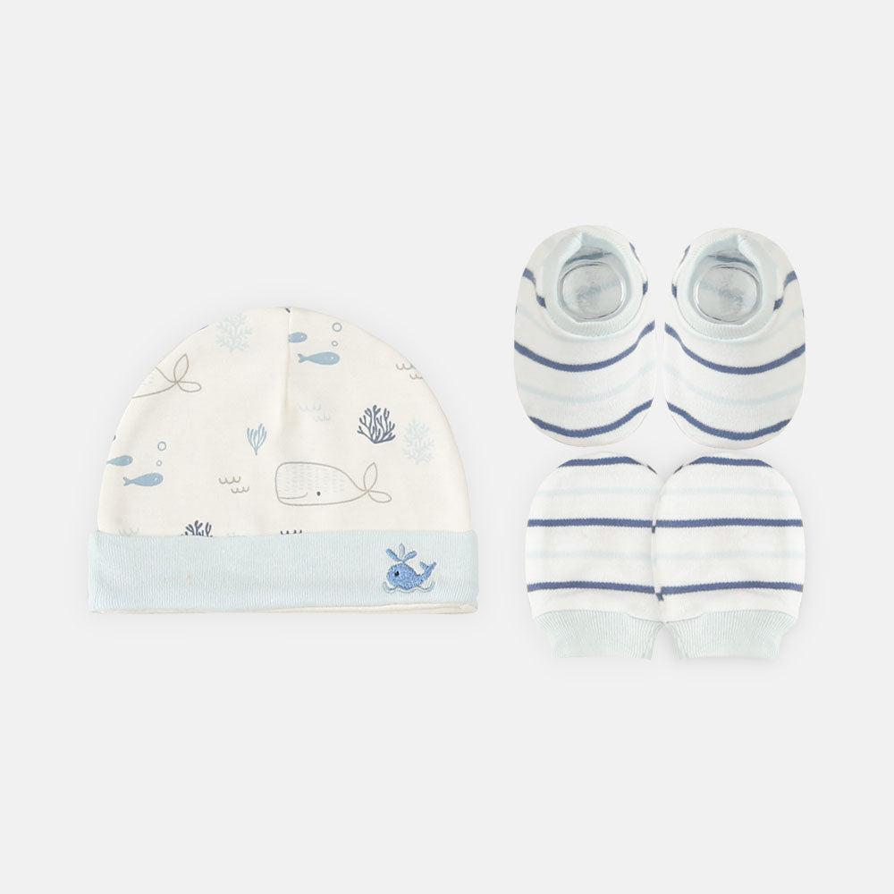 BABY CAP SET SKY BLUE SEA THEME