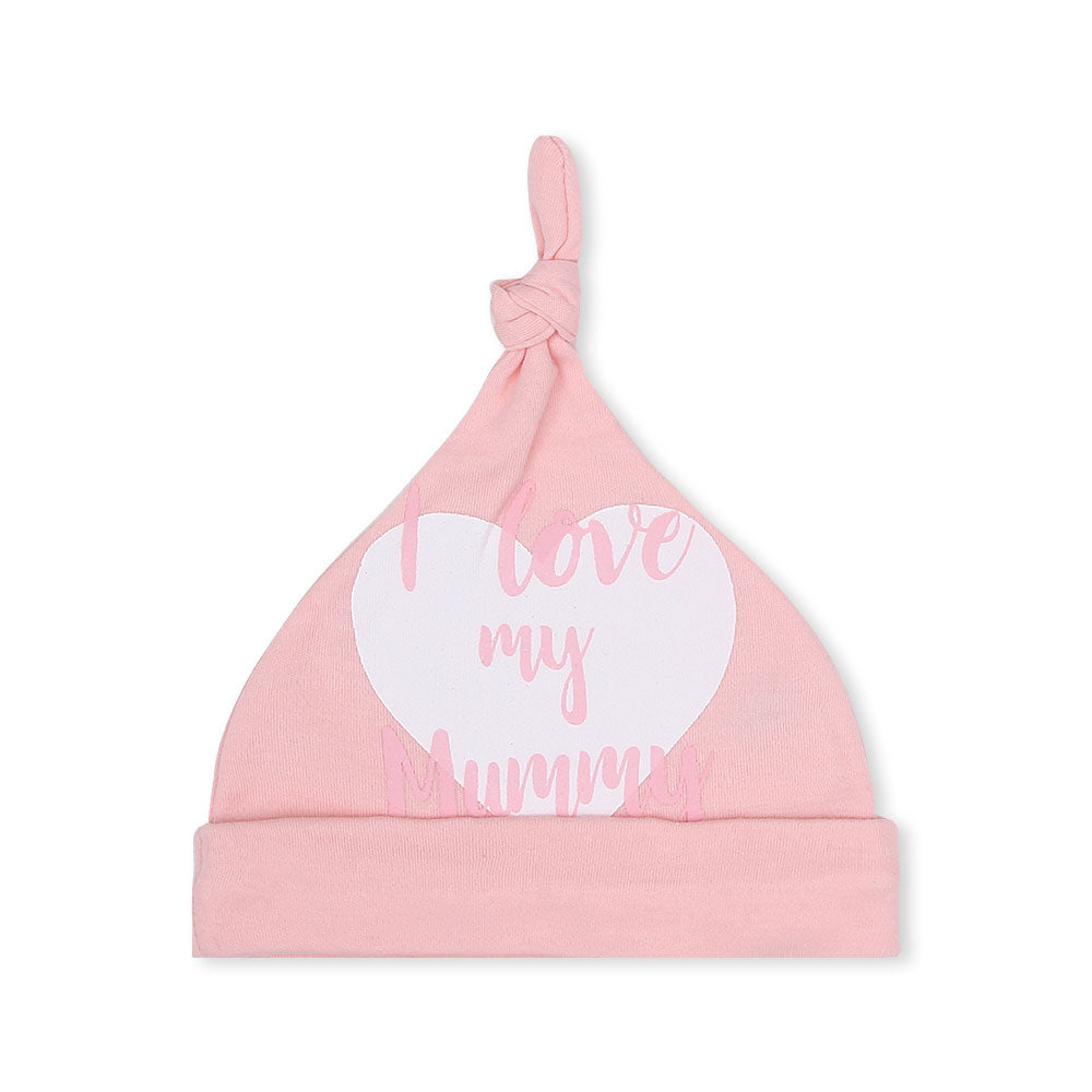 CAPS PK-3 PEACH STRIPED BUNNY KNOTTED