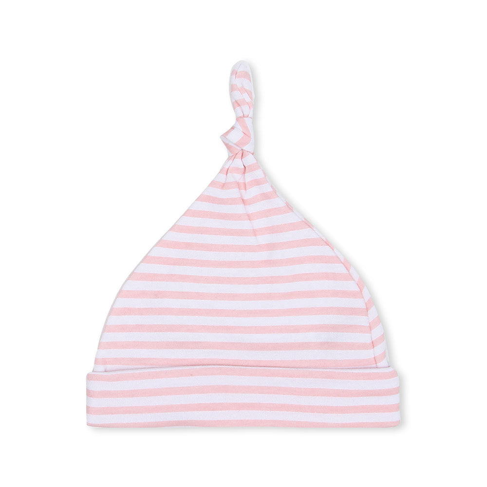CAPS PK-3 PEACH STRIPED BUNNY KNOTTED