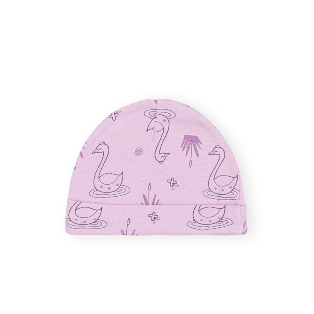 BABY CAPS PK-3 MAUVE SWAN