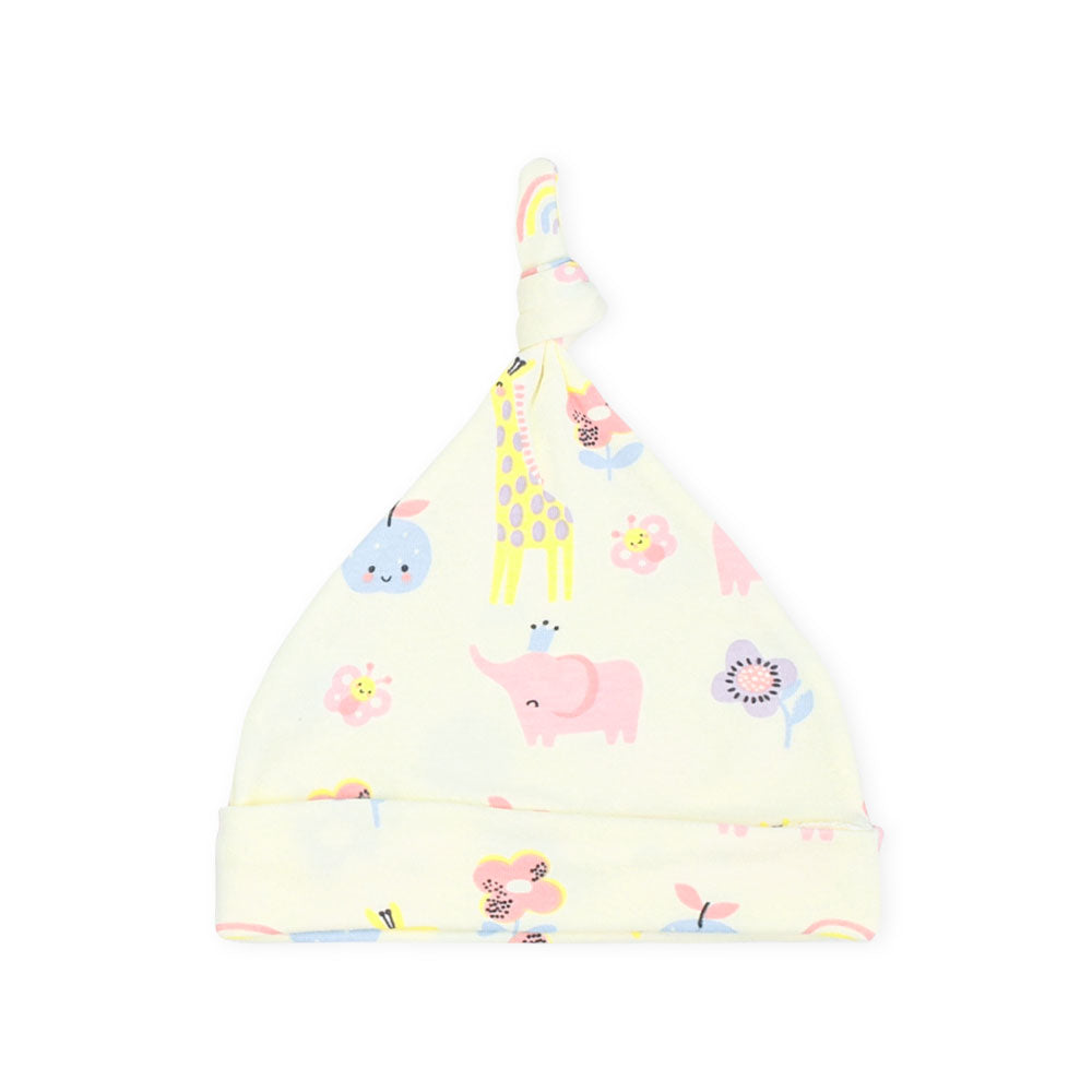 BABY CAPS PK-3 MULTICOLOR BUTTERFLY & RAINBOW KNOTTED