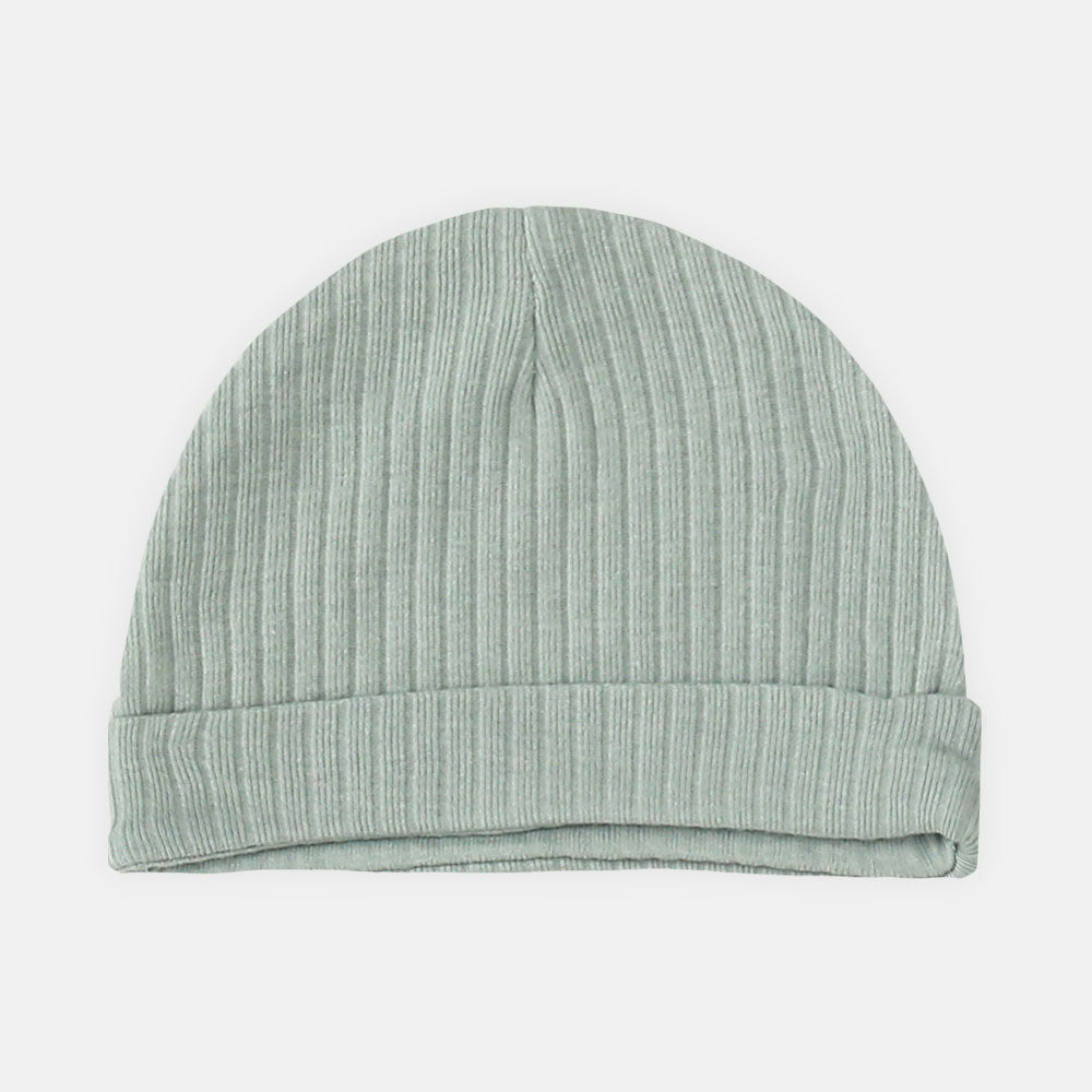 BABY CAPS PK-3 PISTA GREEN RIBBED TEXTURE