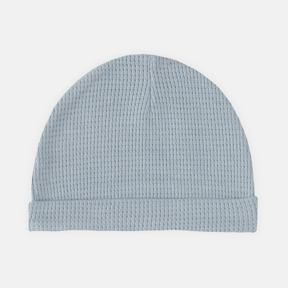 BABY CAPS PK-3 BLUE RIBBED TEXTURE