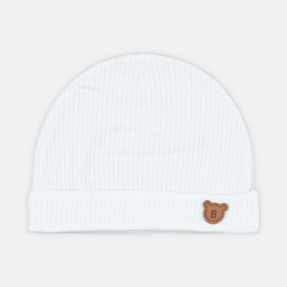 BABY CAPS PK-3 BEIGE STRIPES