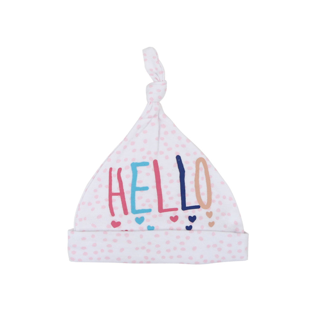 MULTICOLOR FLORAL HELLO! GIRL CAPS PK-3