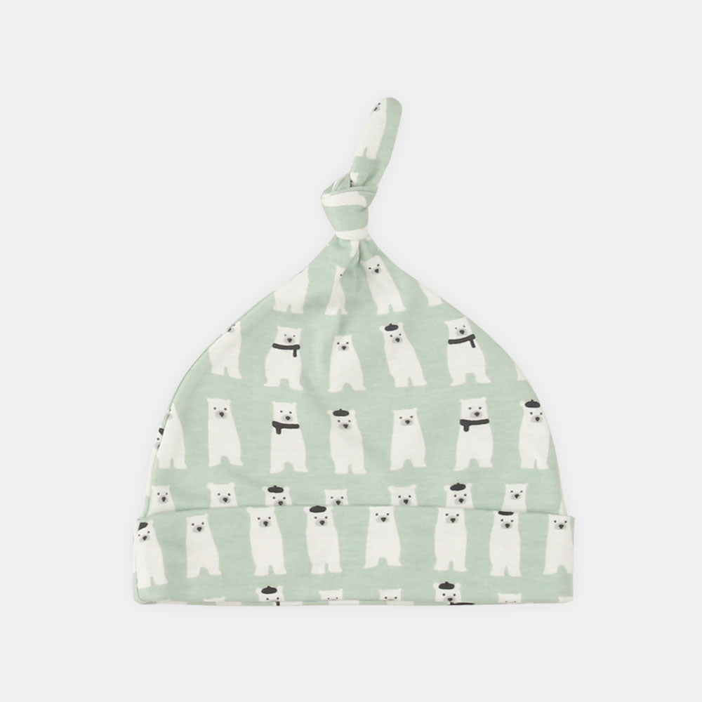BABY CAPS PK-3 WHITE STAR SHINE KNOTTED