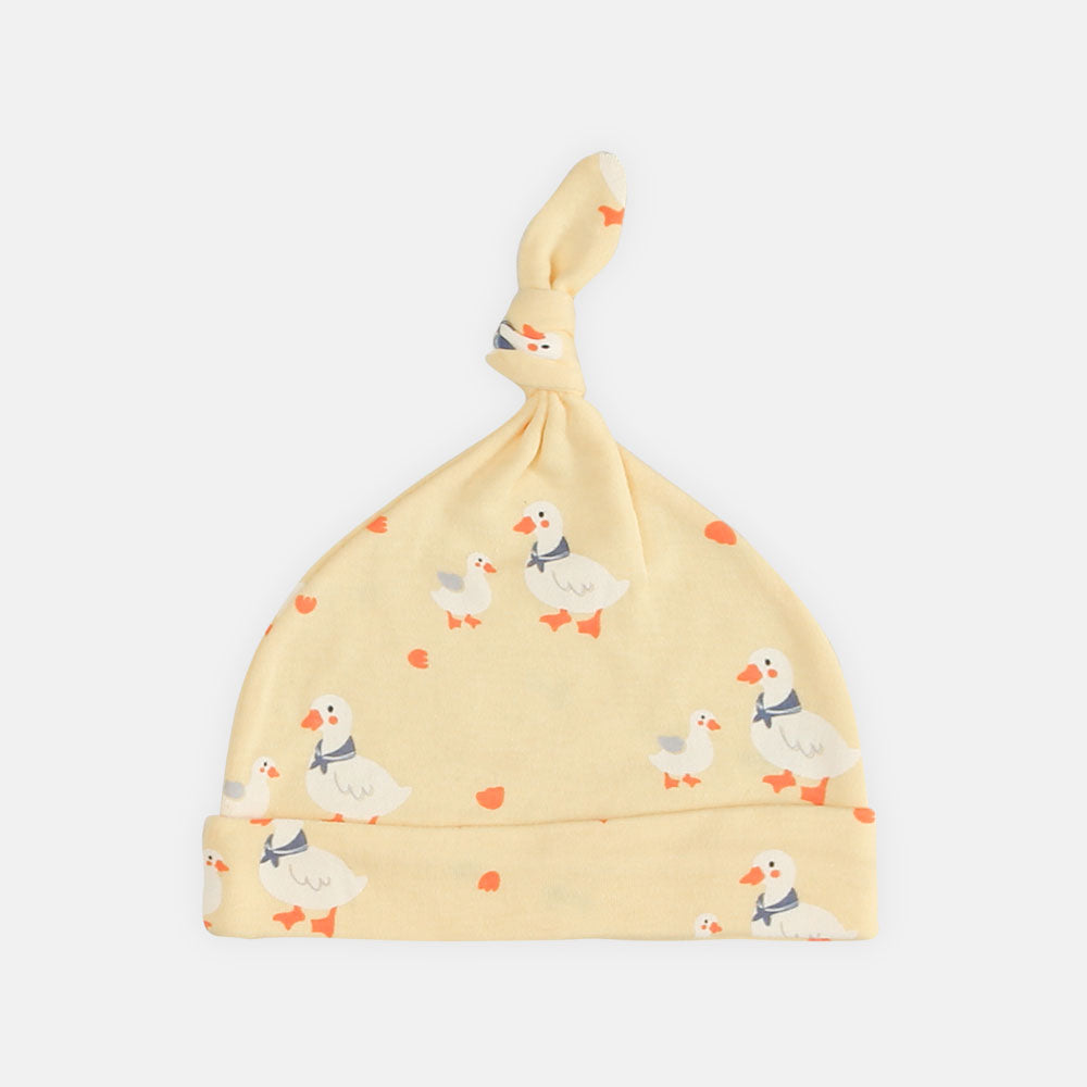 BABY CAPS PK-3 PEACH BABY DUCK KNOTTED