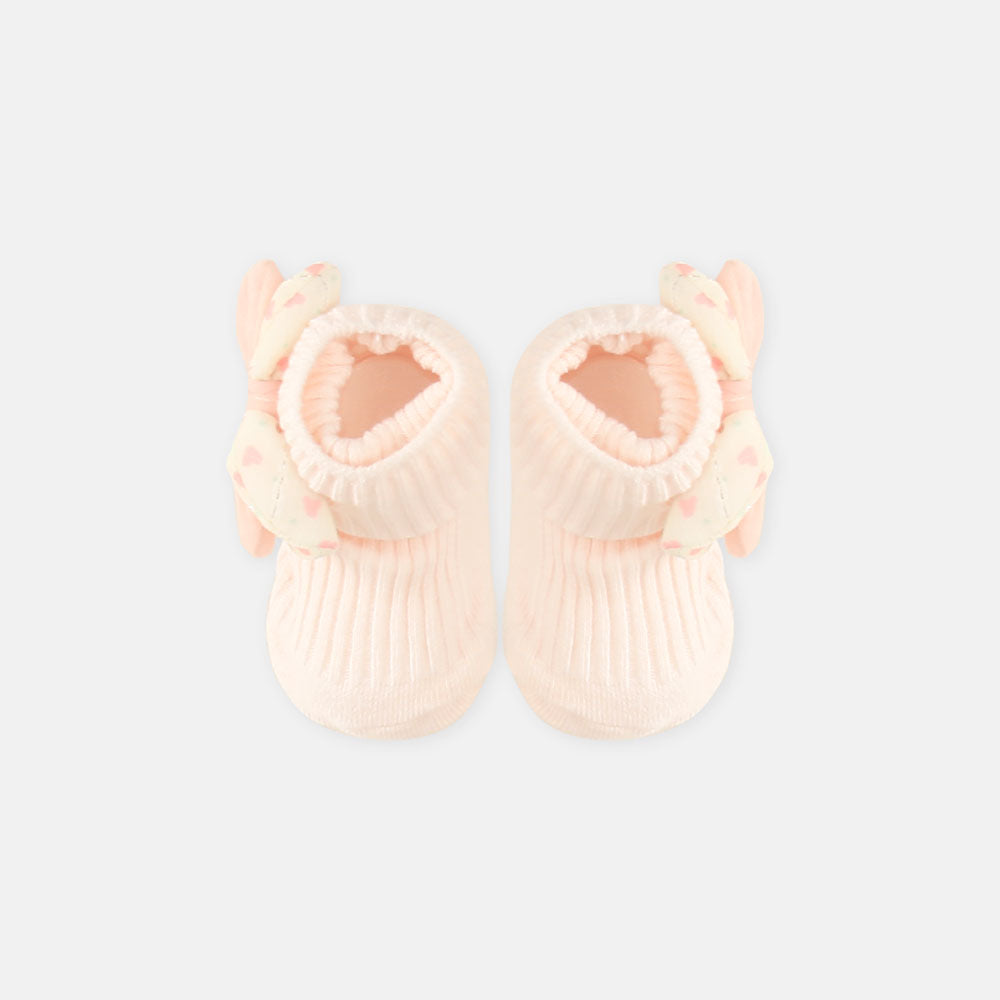 BOOTIES & CAP PINK BOW