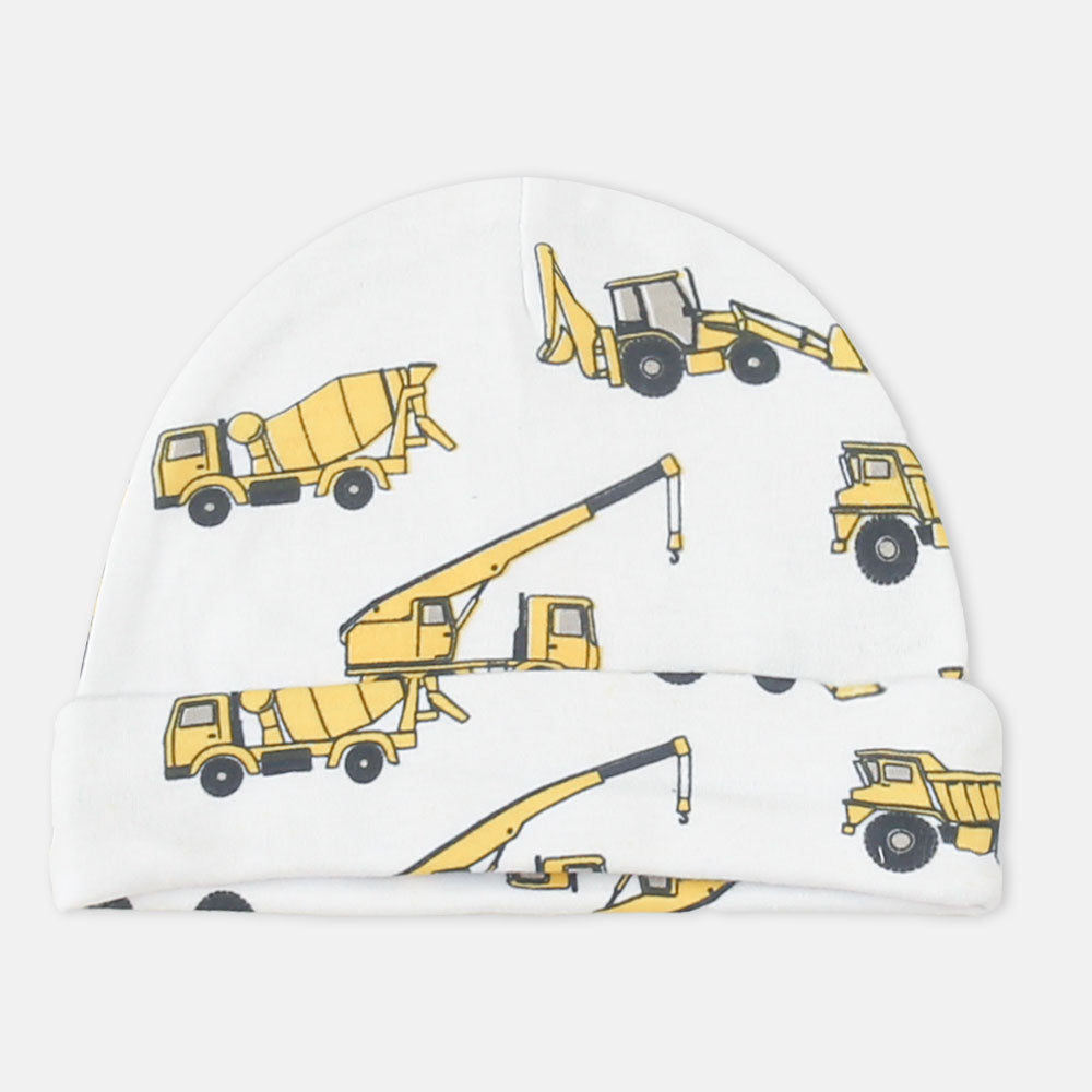 BABY CAPS PK-5 WHITE TRACTOR