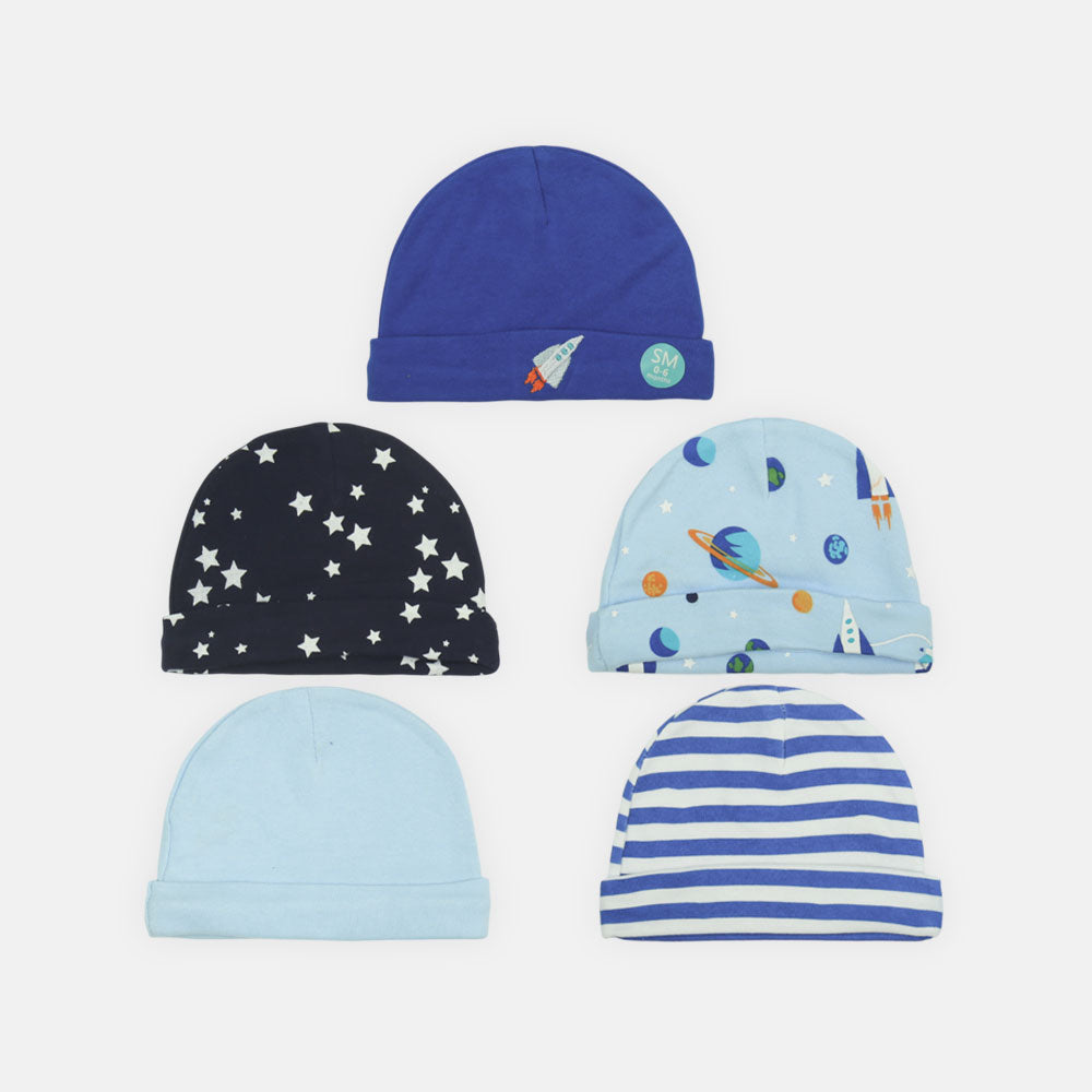 BABY CAPS PK-5 WHITE TEXTURED KNIT BEANIE
