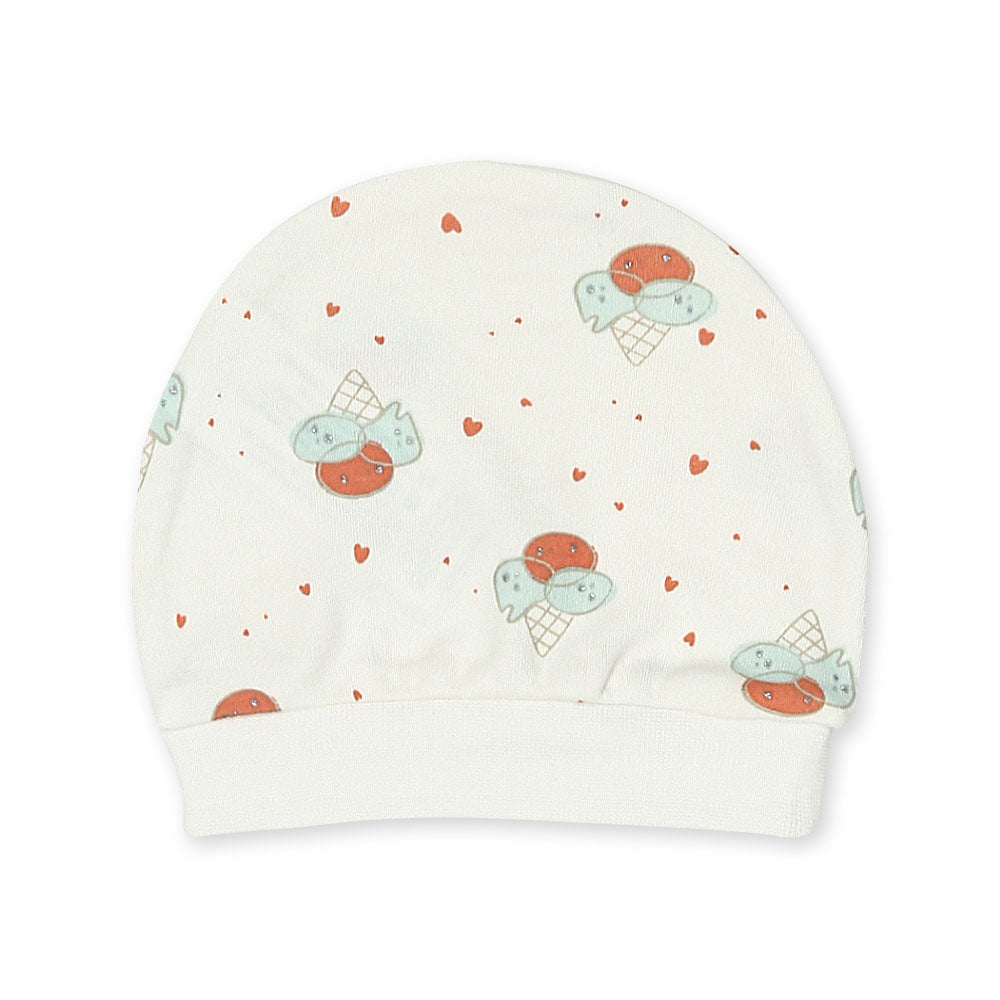 BABY CAP GIRL PK-2 MINT GREEN ICE CREAM