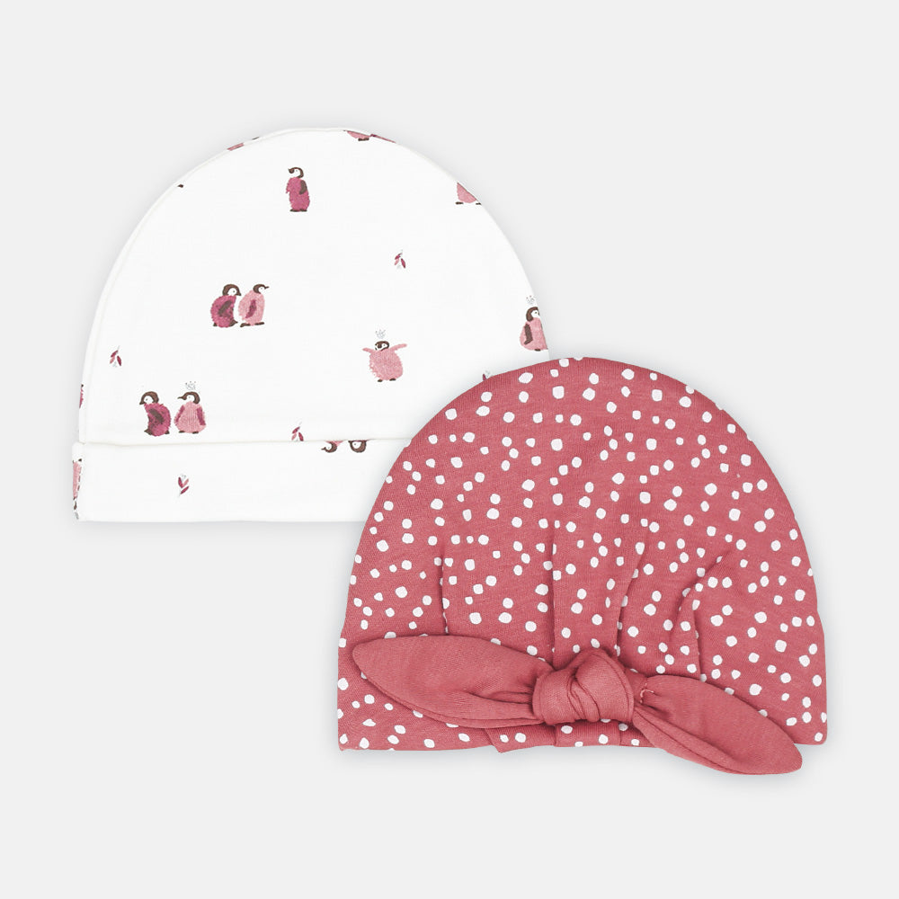 BABY CAP PK-2 BOW KNOT