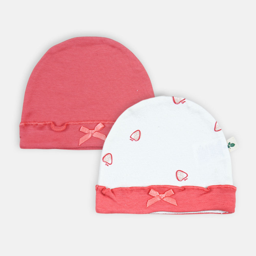 BABY CAPS PK-2 SWEET STRAWBERRY