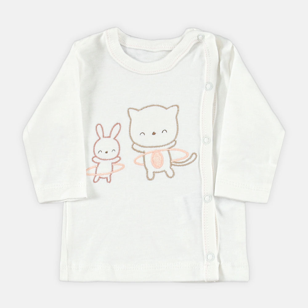 NEW BORN SUIT GIRLS WHITE HOOPLA