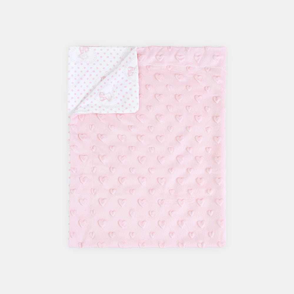 BLANKET PINK HEART EMBOSSED