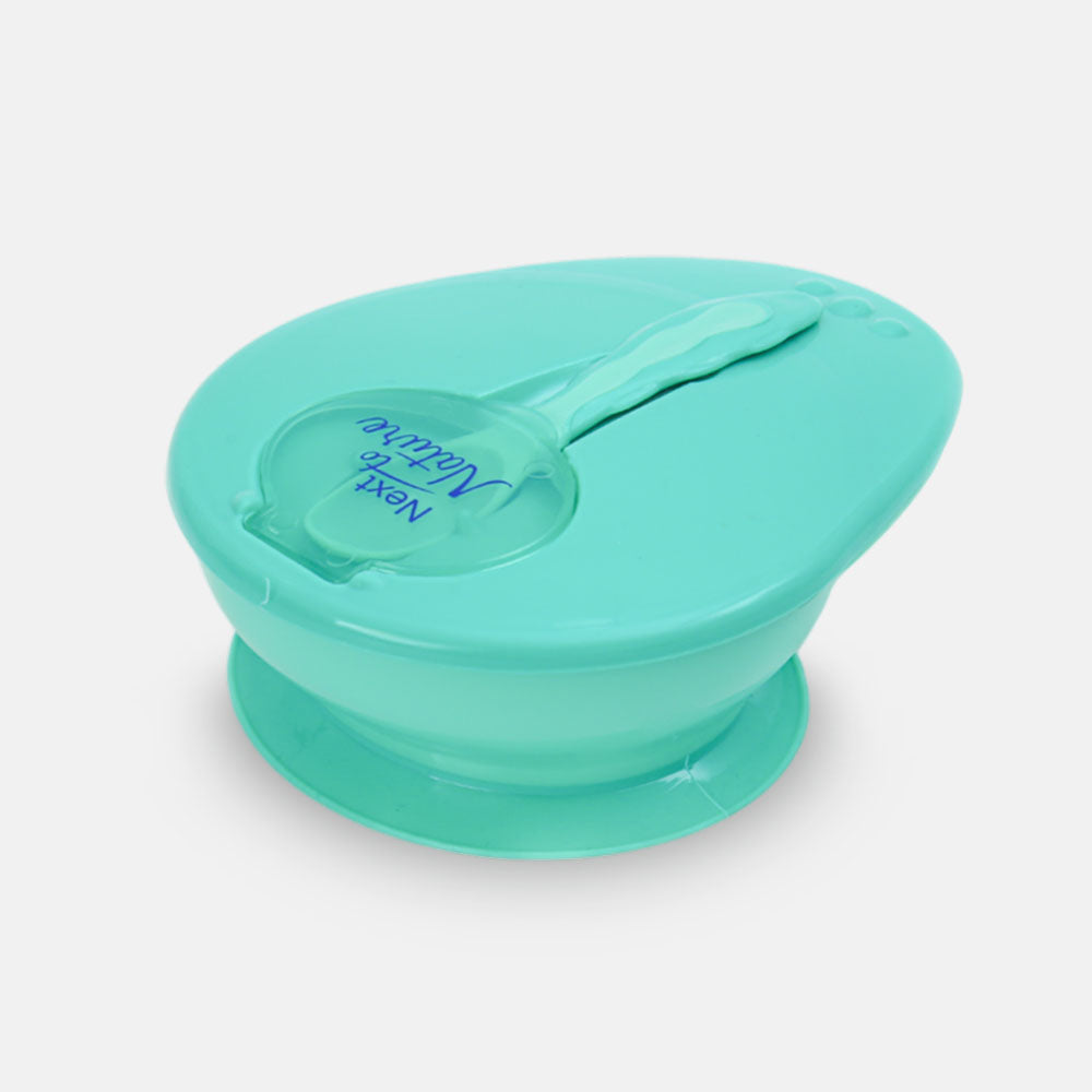 FEEDING BOWL WITH SPOON SEA GREEN